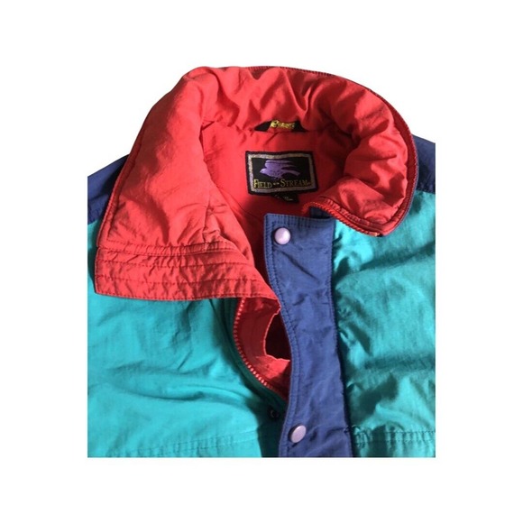 Vintage 90s Field & Stream Men's Size M Retro Puffer Jacket Down Vantage Cloth - Picture 3 of 16